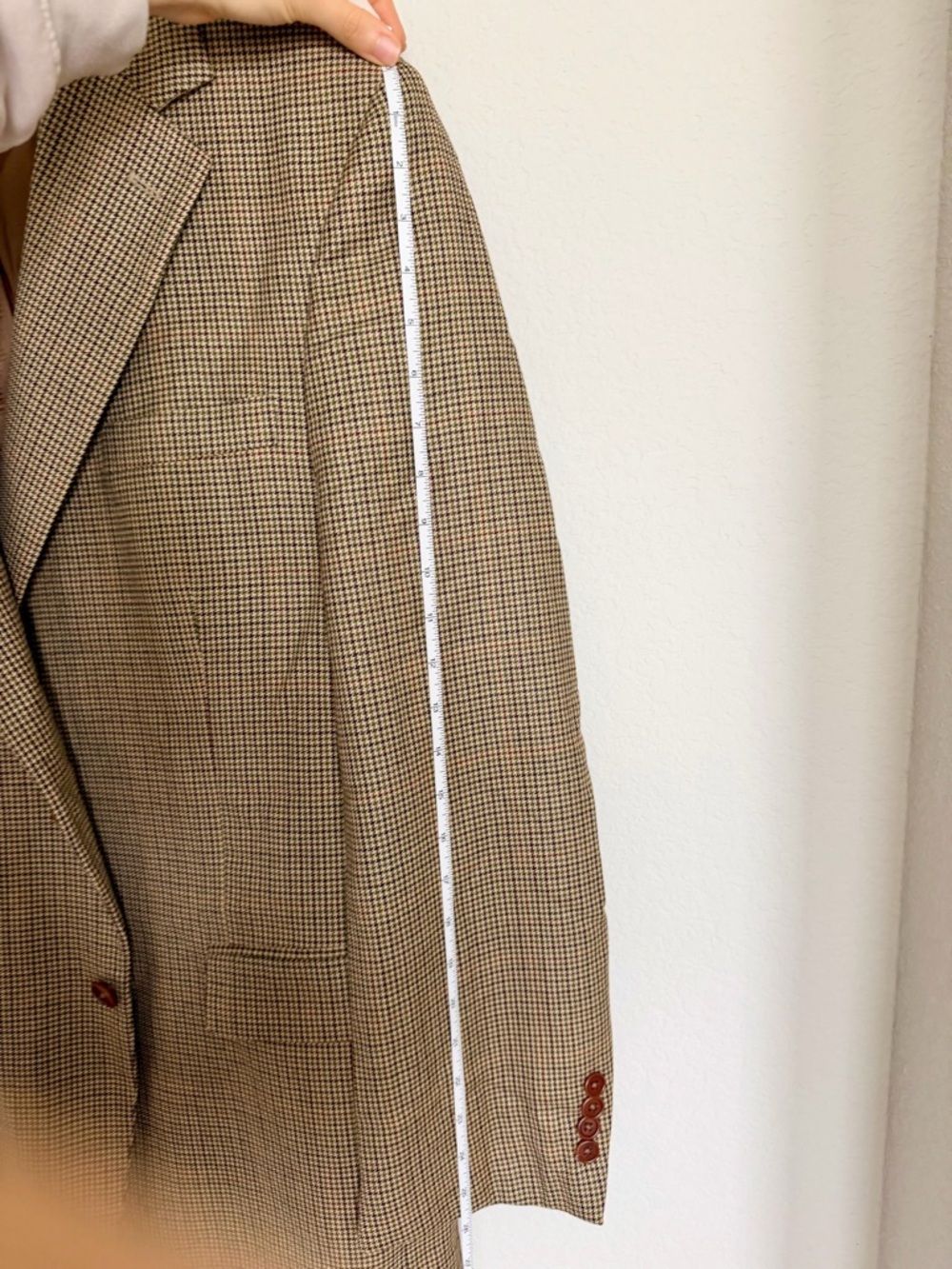 Brooks Brothers Blazer Mens Size 44L Brown Gingham Houndstooth Sports Coat Italy - Picture 15 of 15